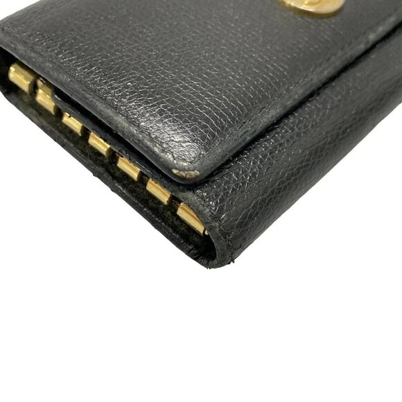 Auth CHANEL CC Button - Black Leather Key Case - Picture 4 of 14